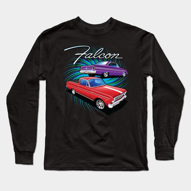 '63 Falcon and '65 Ranchero Long Sleeve T-Shirt by BriteDesign
